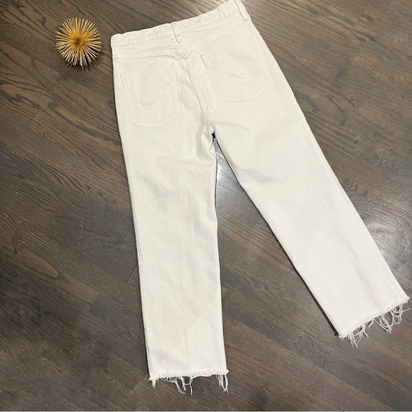 Hudson Remi High-Rise Straight Crop Jean White Raw Hem Size 28 - Picture 8 of 10